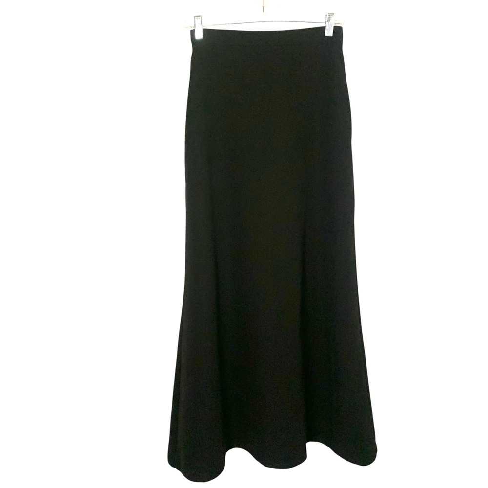 Halston Women’s Size 4 Elegant Black Flowy Classic Minimalist Maxi Skirt Holiday